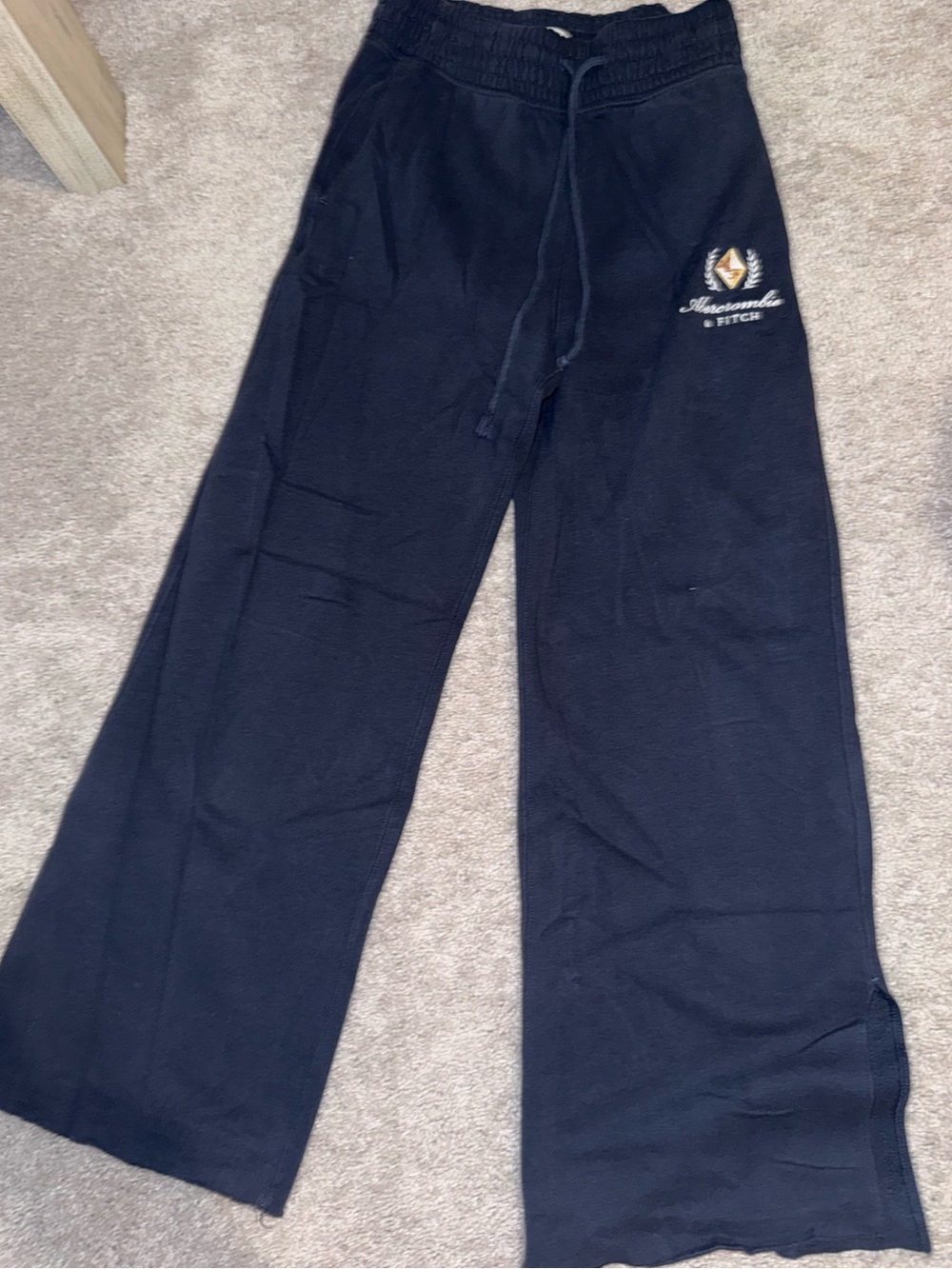 Abercrombie Navy Wide-Leg Sweatpants